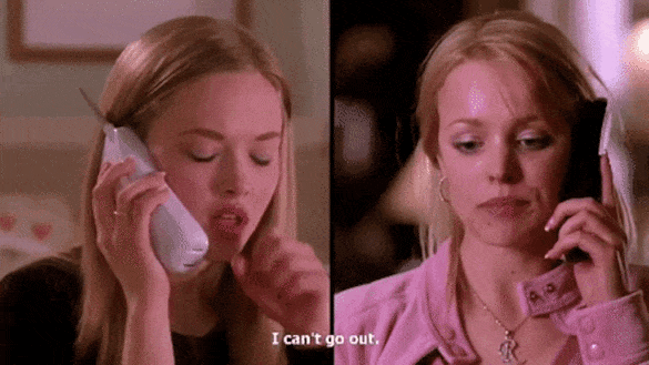 Flakey scene from the film Mean Girls when Karen pretends to be sick